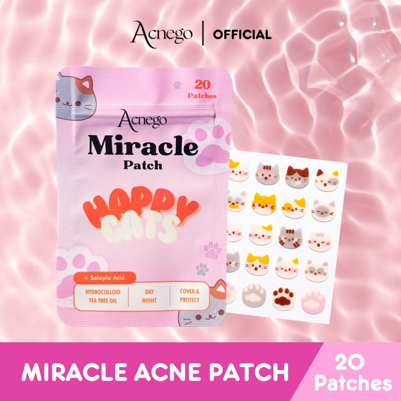 ACNEGO Pimple Patch Happy Cats Day and Night - Hydrocolloid Obat Jerawat Skincare