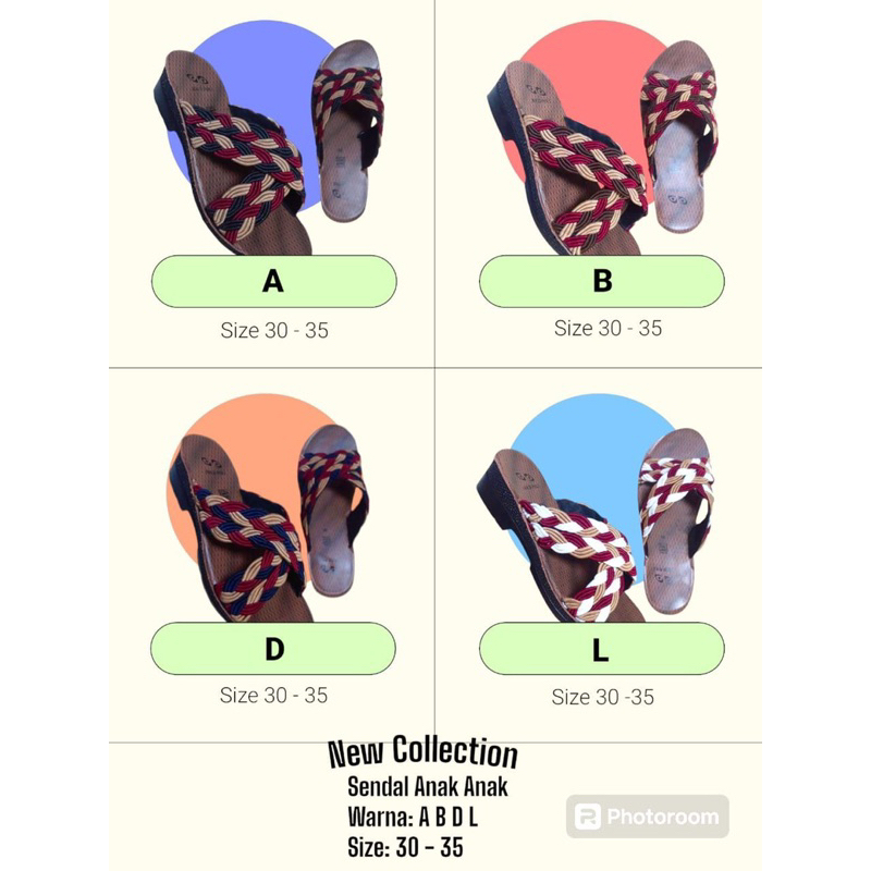 SENDAL TURKI ASISA SANDAL ANAK ANAK TINGGI 4 CM MODEL SILANG CODE 0057/500
