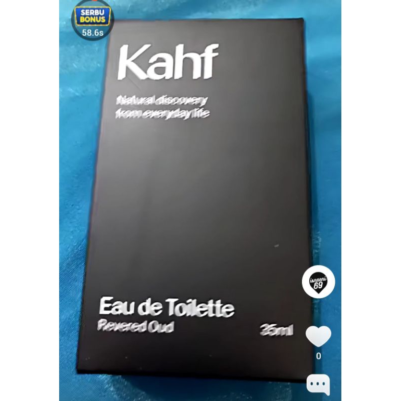 Kahf Eau de Toilette Parfum Pria Revered Oud (Hitam) ORIGINAL