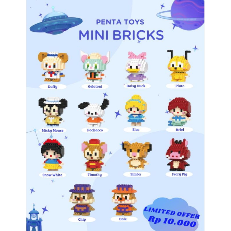 Pentacon_Toys Bricks Building Mainan Mini Balok Susun