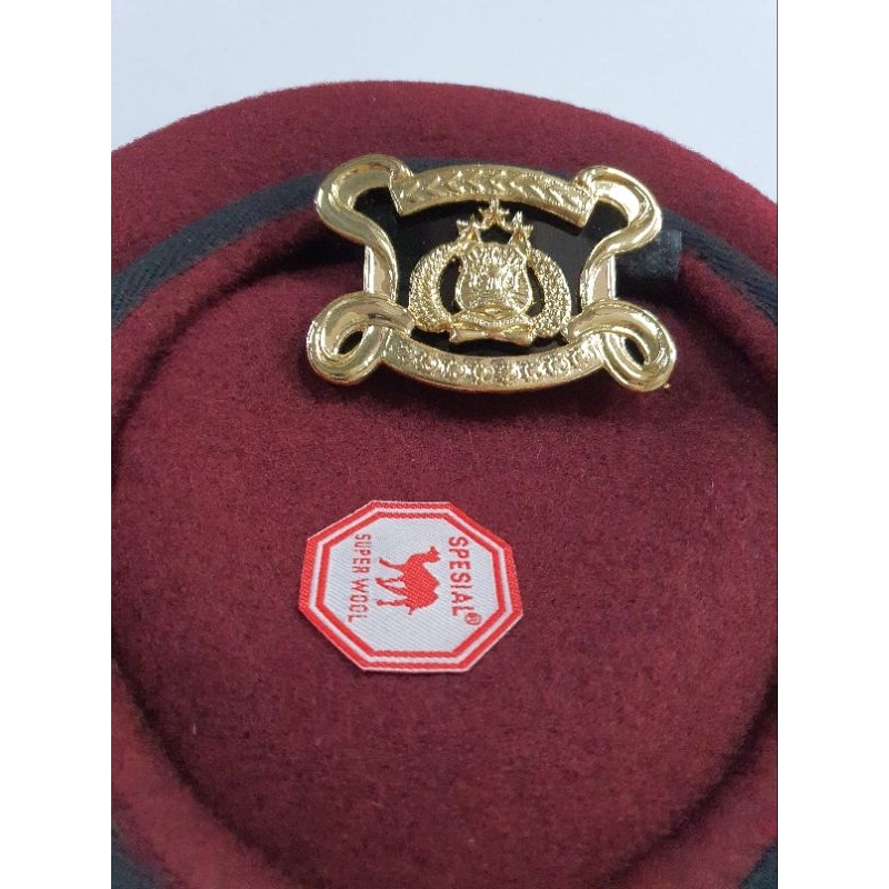 Emblem Dan Baret Camel Bareskrim  | Baret Camel Army | Topi Baret Unta Merah | Emblem Baret Camel