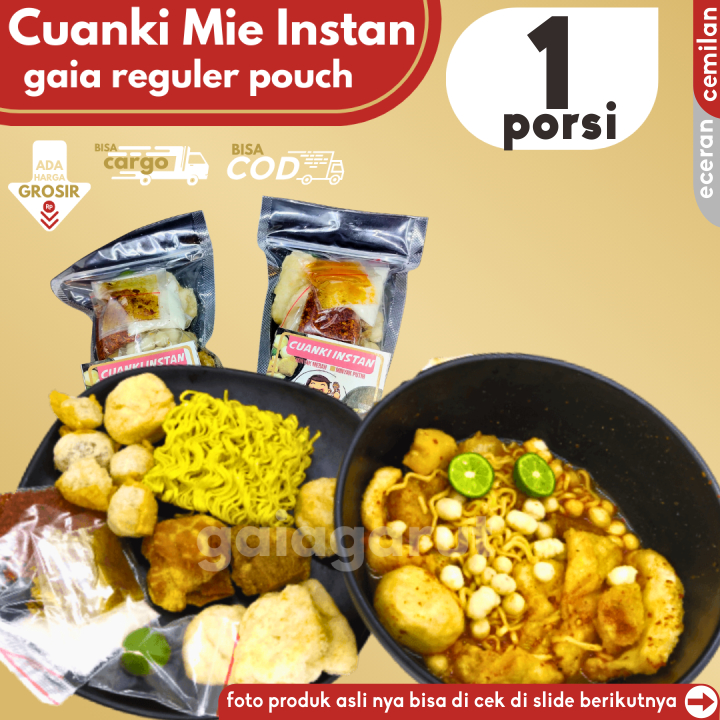 

Cemilan Produk MIE CUANKI INSTAN kemasan POUCH 1pcs by GG (Bisa COD/Grosir/Kargo)