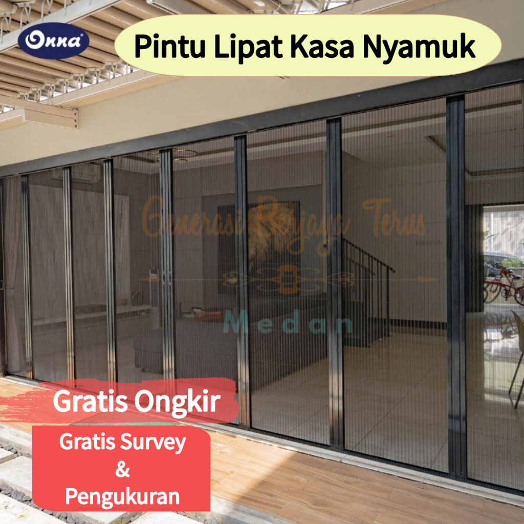 Onna lipat door - Ram Kasa Nyamuk kawat pintu geser jaring strimin