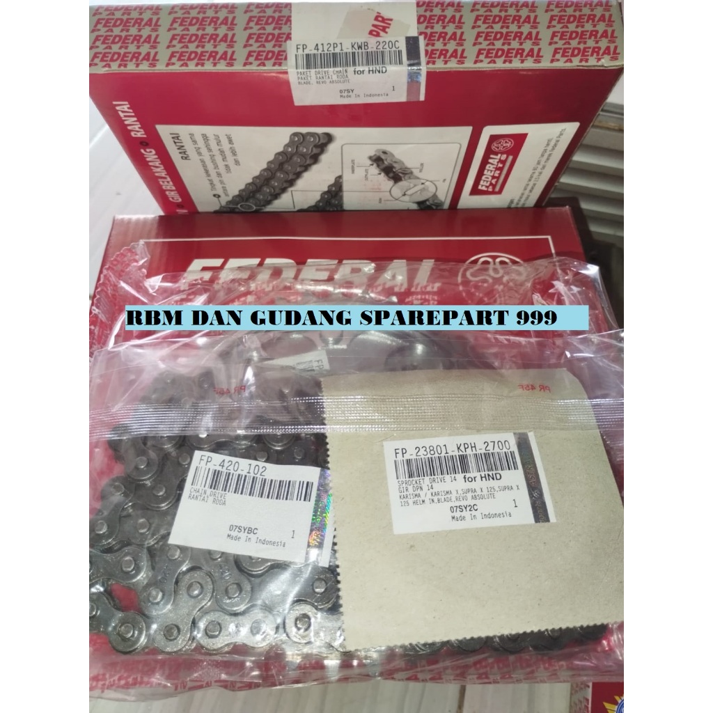 GEAR SET GIR SET HONDA REVO ABS  BLADE 110 ORIGINAL FEDERAL PARTS KWB