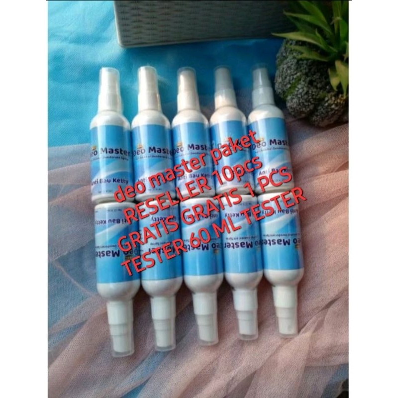 DEO MASTER PAKET RESELLER 10 PCS deodorant tawas spray 60 ML GRATIS 1 PCS TESTER 60 ML anti bau kett