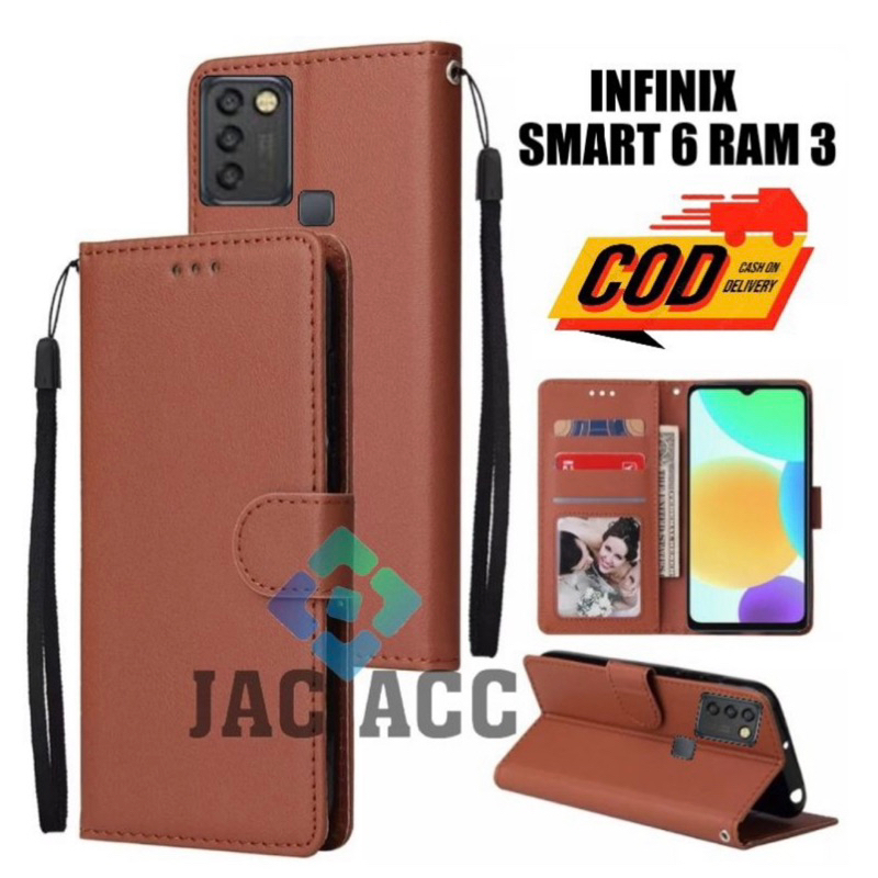 FLIP CASE HP PREMIUM UNTUK INFINIX SMART 6 RAM 3 LEATHER FLIP CASE HP PREMIUM UNTUK INFINIX SMART 6 
