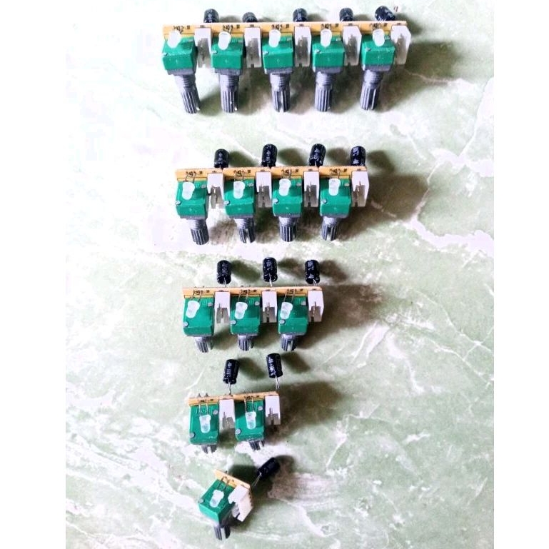 Saklar Potensio B50K Stereo Mixer Volume Mic Bass Echo PCB Type ic Indikator Led