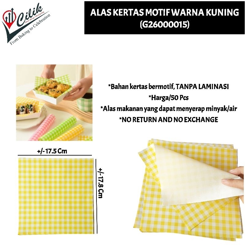 paper+alas+kertas+motif+kotak+warna+kuning+yellow+hijau+green+ungu+korean+style+ukuran+18x18 cm+moti