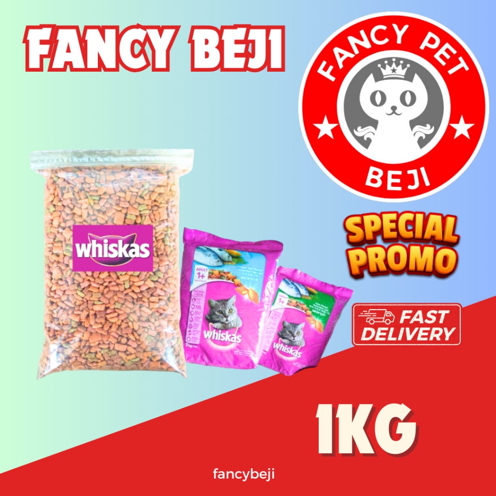 whiskas repack 1kg makanan kucing kering whiskas