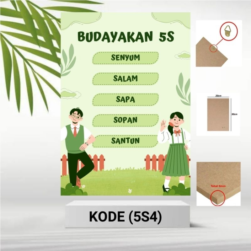 Hiasan Dinding/ Budayakan 5s/ Hiasan Kelas/ Poster Kelas