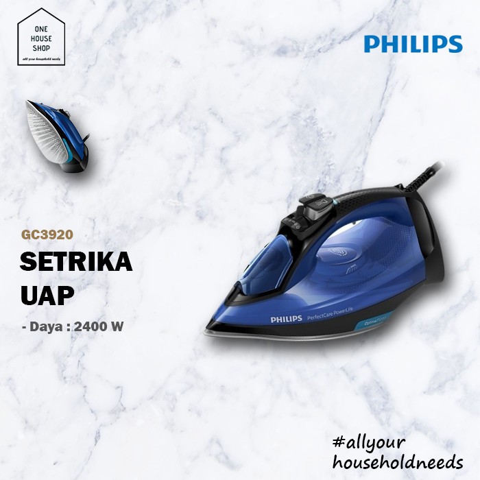PHILIPS Setrika Uap Optimal Temp GC3920 Steam Iron GC 3920 Premium