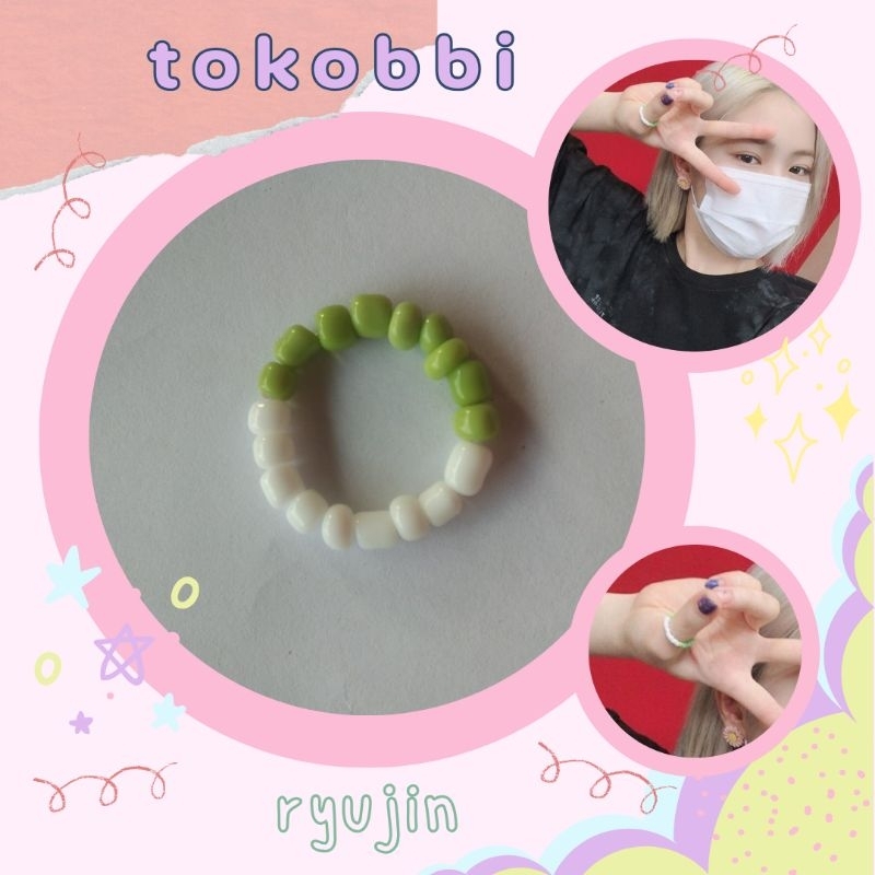 tokobbi | ryujin itzy beads ring | cincin manik manik | idol kpop ring