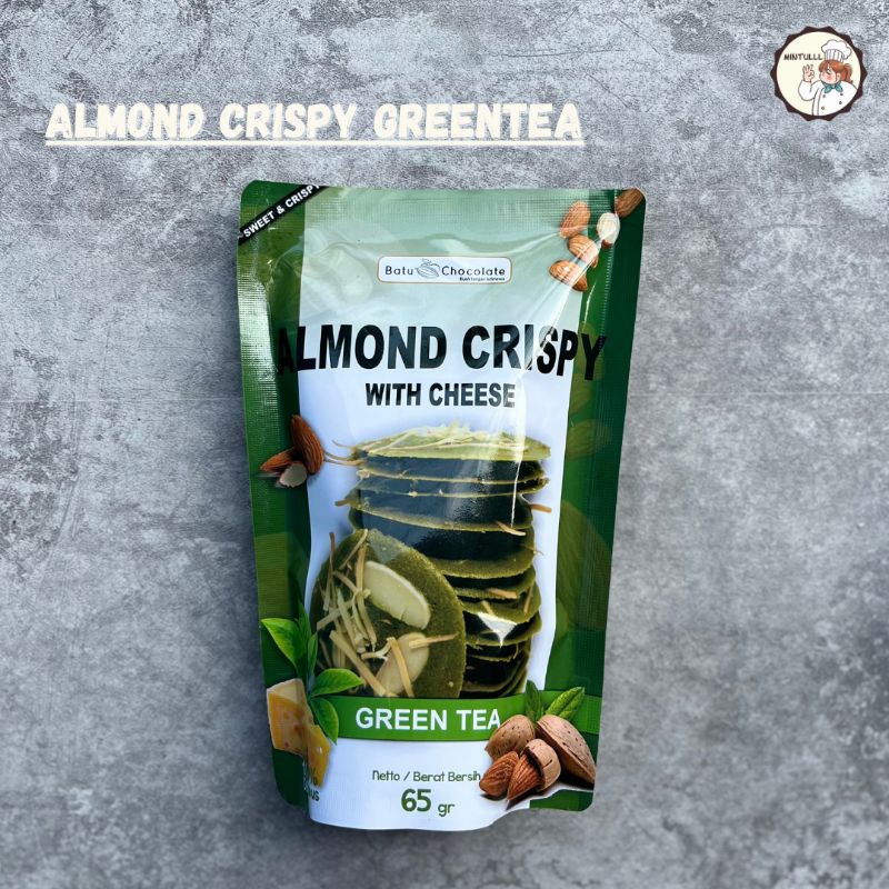 

CAMILAN KUE KERING ALMOND CRISPY WITH CHEESE GREEN TEA 65 GRAM SNACK ENAK MURAH OLEH-OLEH KHAS BATU MALANG