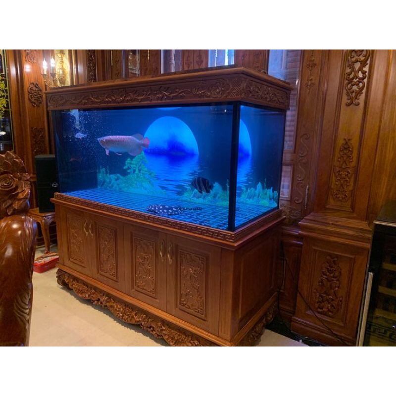 cabinet aquarium ikan arwana mewah bufet set aqurium kayu jati jepara