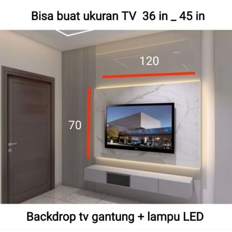 Backdrop Tv gantung TERMURAH