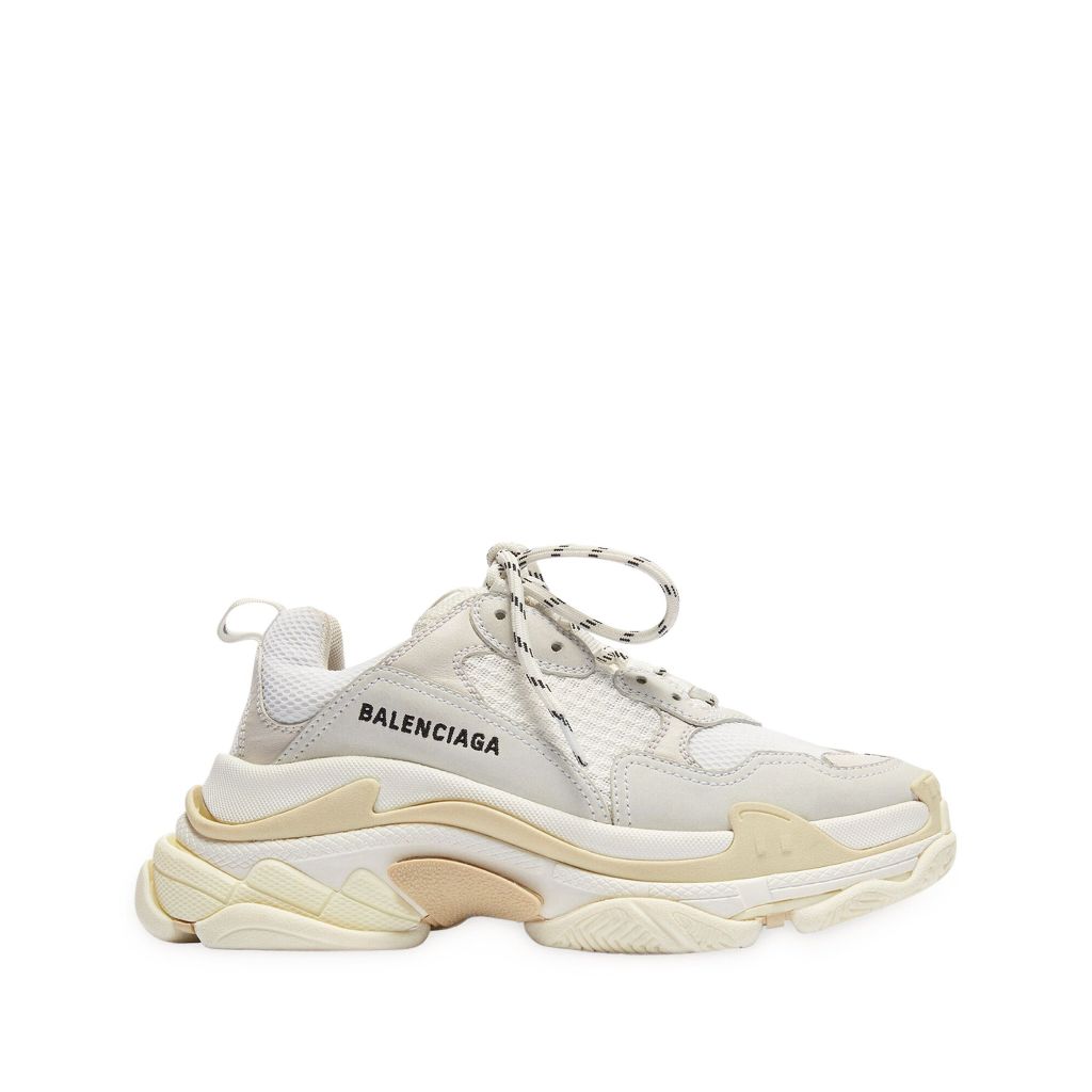 Sepatu Balenciaga Triple S White Cream Mesh Putih