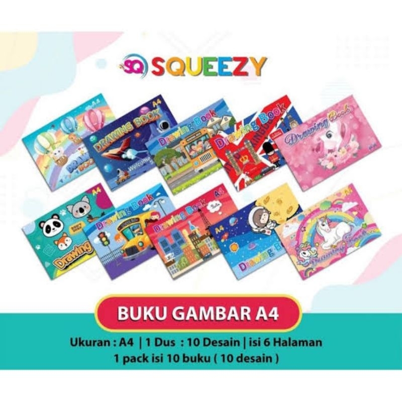 

BUKU GAMBAR A4 SQUEEZY / DRAWING BOOK ( PCS )