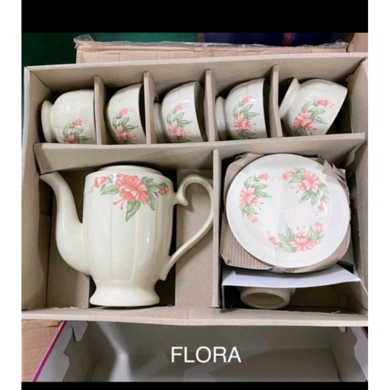 CANGKIR + TEKO TEA / COFFEE SET NAPOLEON ISI 12 PCS ( KHUSUS GOJEK ) GELAS SET