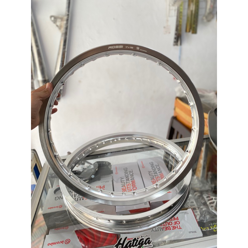 Velg rossi silver ukuran 160 ring 17 pnp GL MEGAPRO TIGER CB RX KLX CRF WR dll
