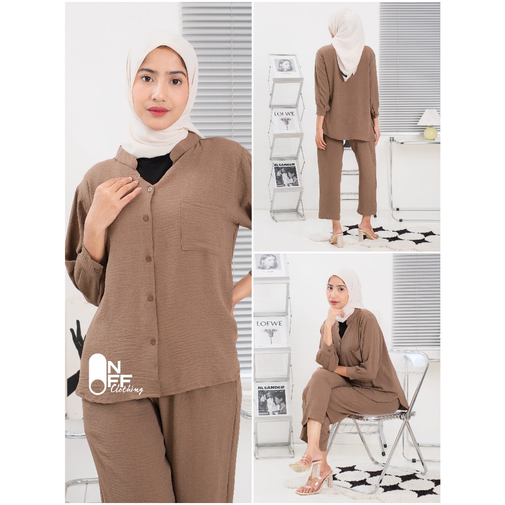 ONE SET RAYON CRINKLE AIRFLOW SETELAN / SETELAN RAYON CRINKLE AIRFLOW / DRESS RAYON / SETELAN RAYON 