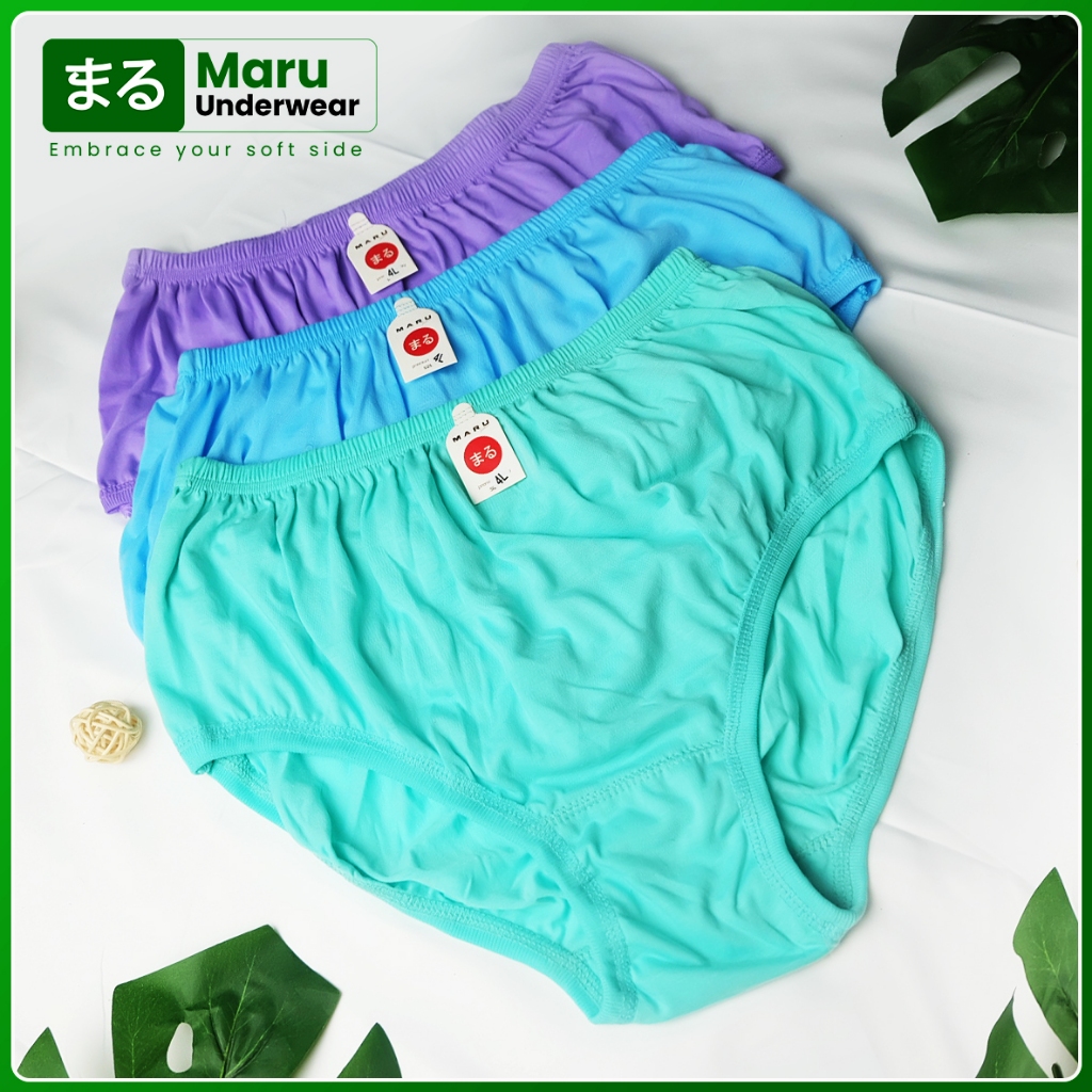 KLPB 6 PCS & 12 PCS CELANA DALAM WANITA JUMBO HALUS WARNA SOLID DAN WARNA HITAM Dwjl