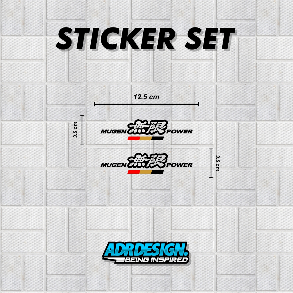 Sticker Spoiler Mugen Power GT Wing Honda Brio / Jazz / City / Civic / Accord / Odyssey / BRV / HRV 