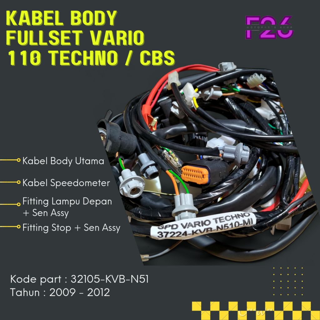 Paket Kabel Body Full Set Vario 110 Techno Cbs Karbu Kabel Bodi Set Komplit Bagian Tengah Spidometer