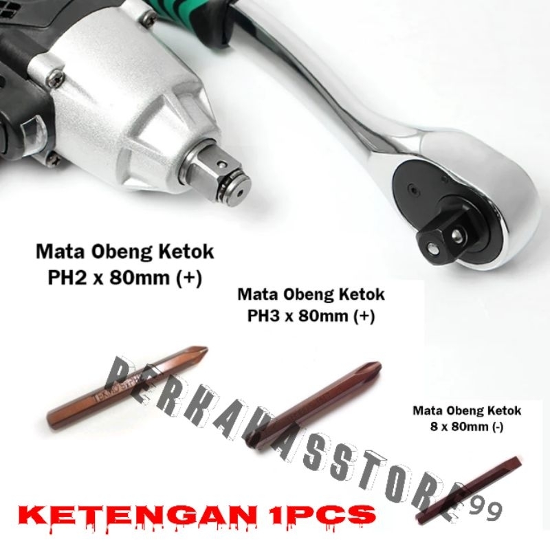 TEKIRO MATA OBENG KETOK PLUS MIN 8 CM HEAVY DUTY BITS KETENGAN