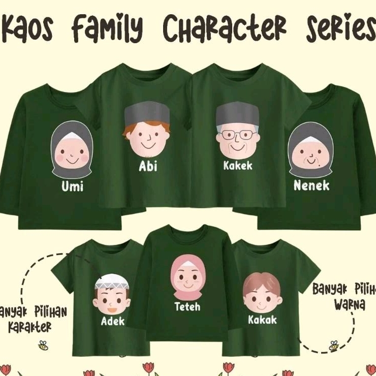 KAOS KELUARGA BISA BUAT SERAGAM GAMBAR WANITA BERHIJAB CANTIK KEREN BANGET /CUSTOM NAMA