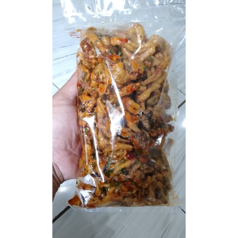 

Usus Krispy pedas daun jeruk 500gram