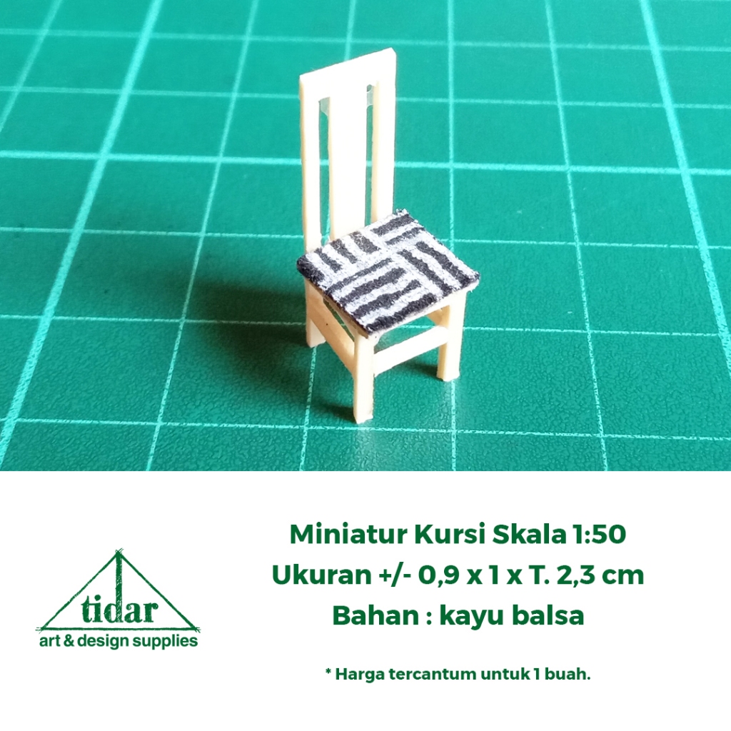 

[MR] HR - Miniatur Maket Kursi Makan Skala 1:50 - Kursi Kayu