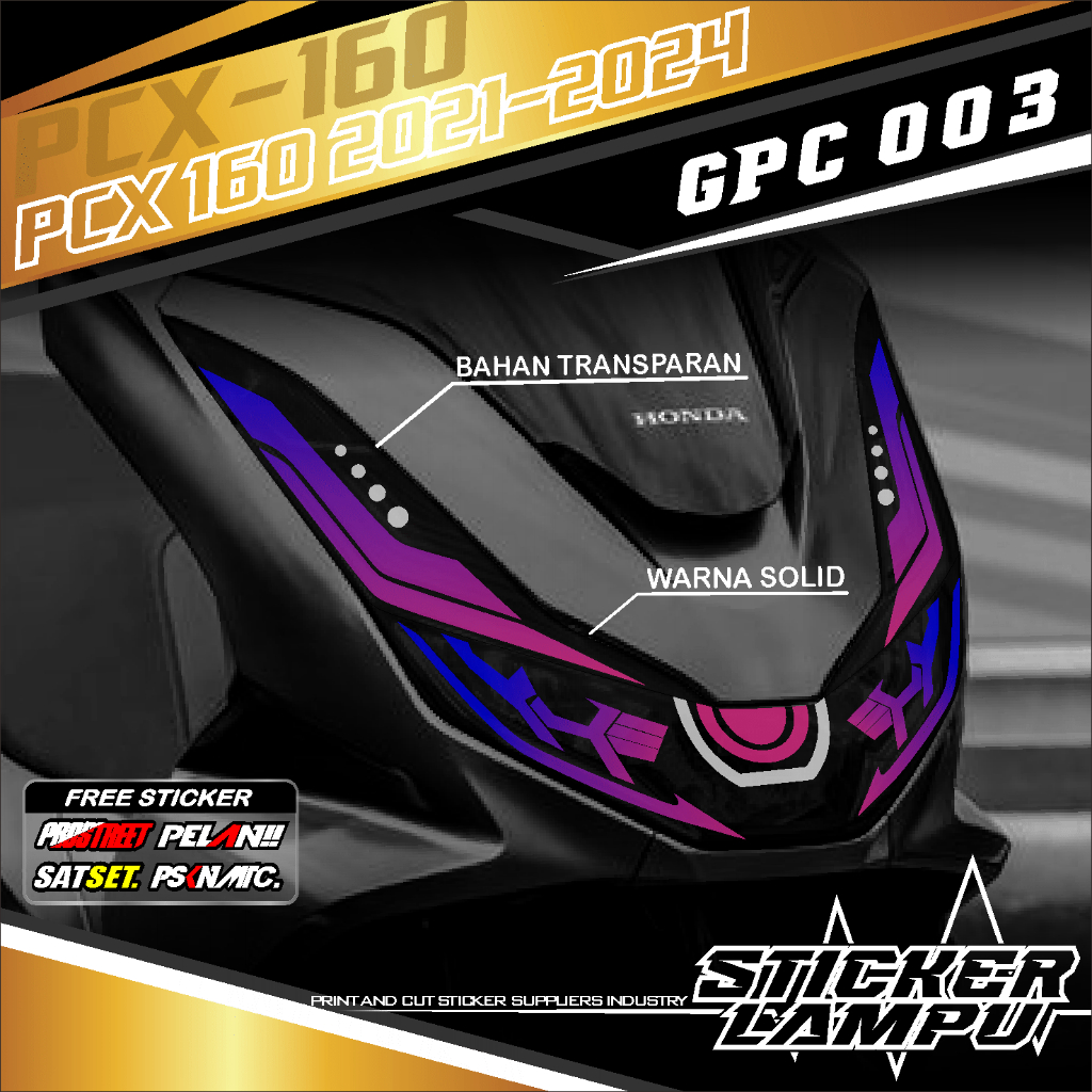STIKER VARIASI LAMPU ALIS MOTOR PCX 160 2021-2023 GPC 003