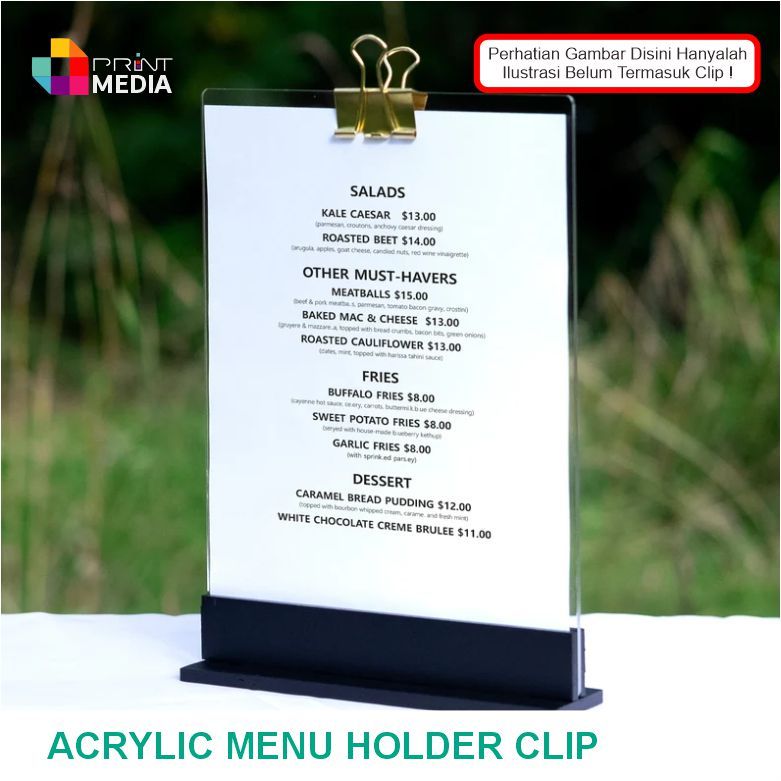 

Printmedia - Akrilik Menu Holder / Stand Qr Code / Akrilik Menu Makanan