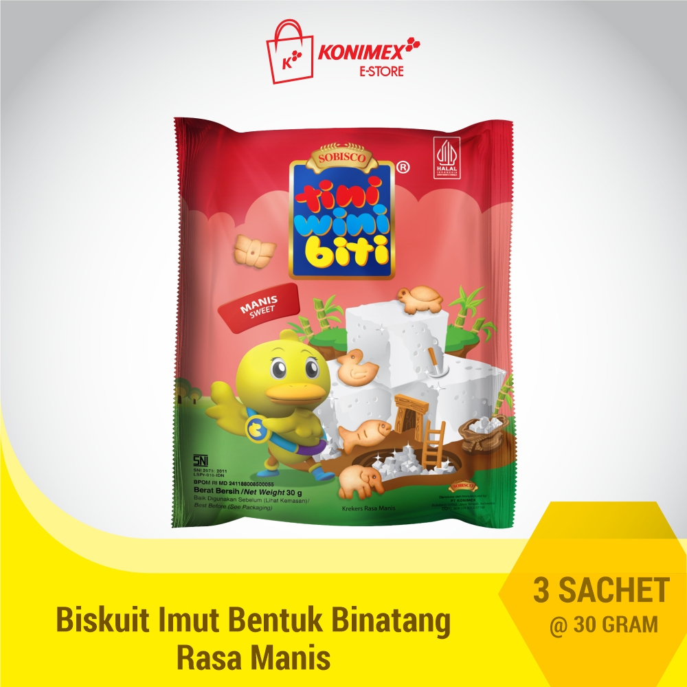 

Tini Wini Biti biskuit anak Manis 30 g 3 sachet - biskuit bentuk binatang