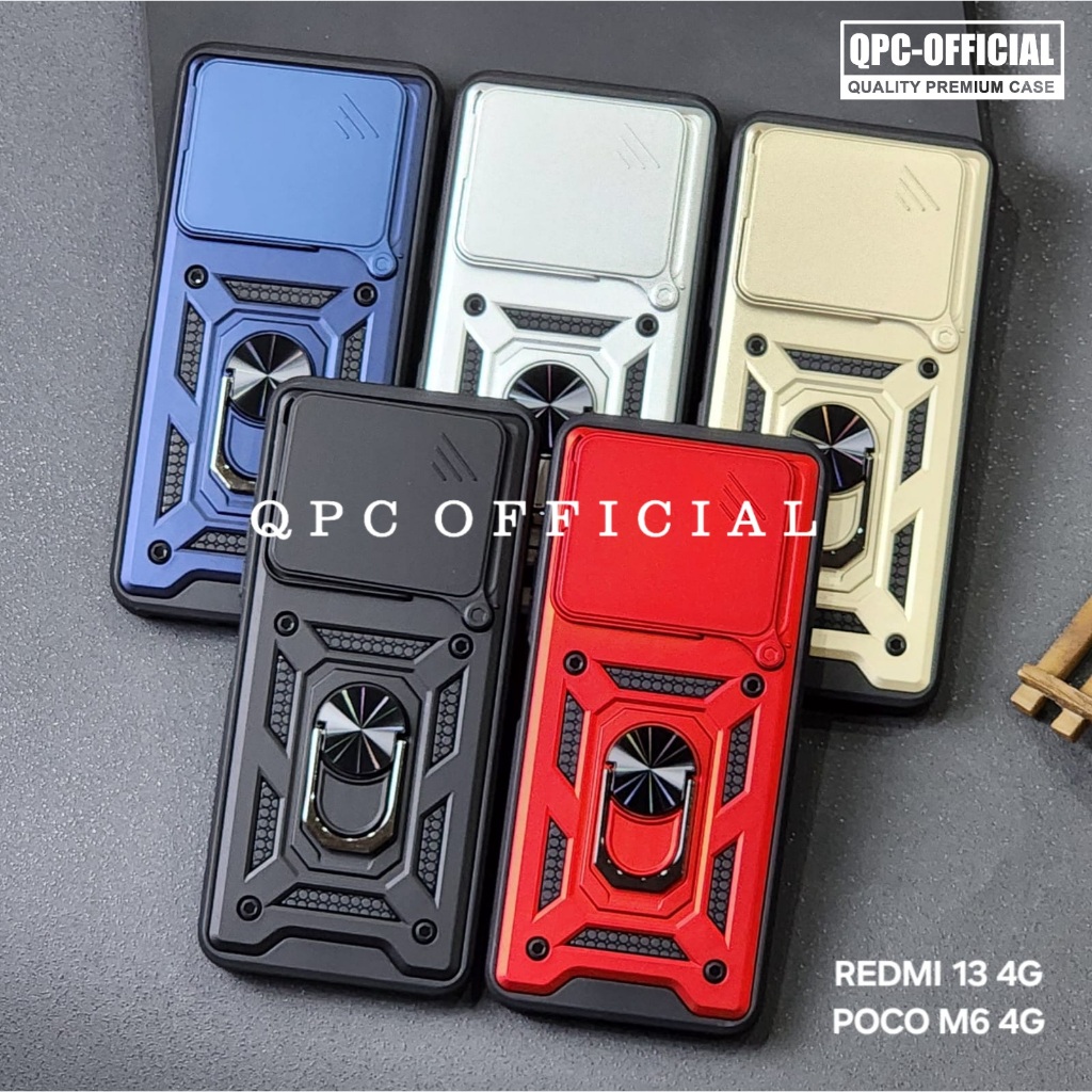 Redmi 13X Redmi 13 4g ARMOR SLIDE PROTECT KAMERA Case Robot Slide Kamera + RingStand Redmi 13X Redmi