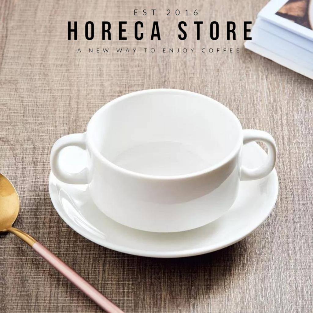 ROYALWHITE zuppa soup cup and saucer - consome bowl