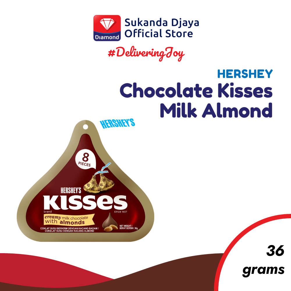 

Hershey's Chocolate Kisses Milk Almonds / Coklat Almond 36 Gr