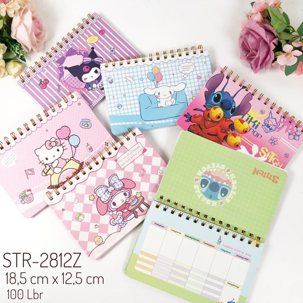 

notebook agenda motif stitch to do list full colour ring notes karakter planner