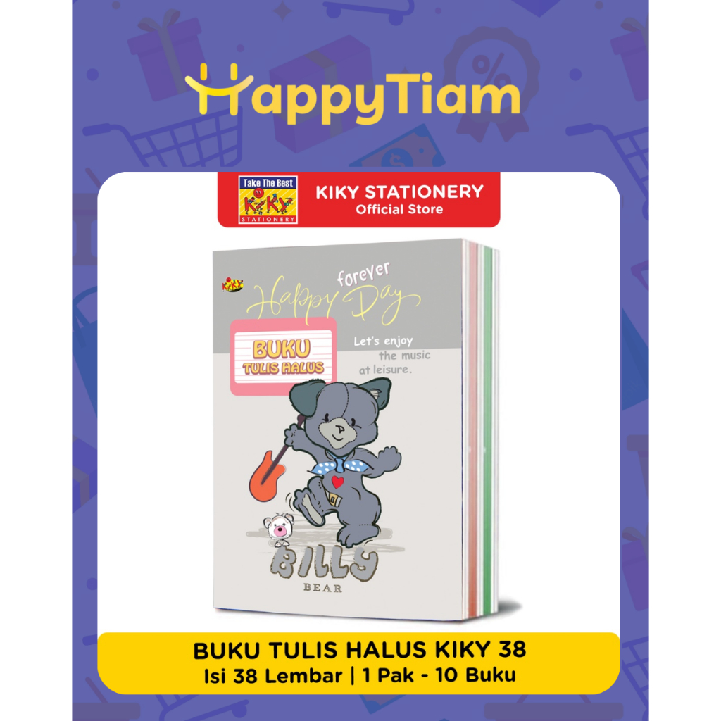 

KIKY BUKU TULIS HALUS 38 LEMBAR 1 PAK 10 BUKU GARIS TIGA