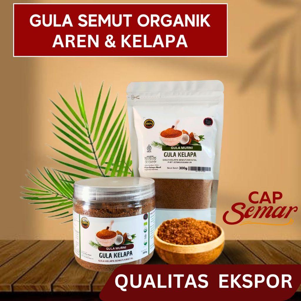 

Gula Kelapa Organik 300 gram ASLI Nira Murni | Gula Semut Kelapa Bubuk | PREMIUM EXPORT QUALITY | 100% Murni