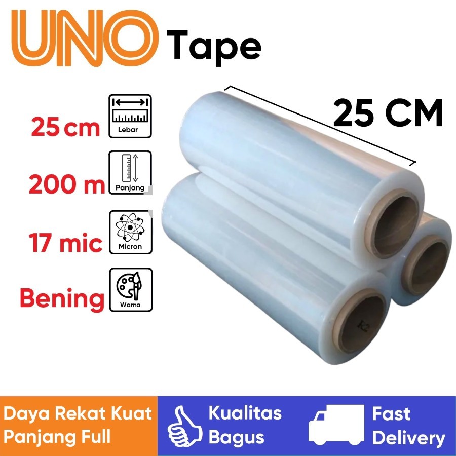 

Stretch Film OEM Plastik Wrapping Lebar 25 Cm Panjang 200 Meter Full 17 Micron