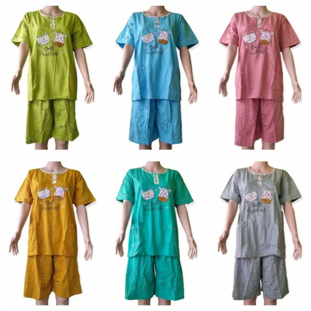 Baju Tidur Tessa 3/4 Jumbo Baju Tidur Kaos Dewasa Jumbo Piyama Wanita Piyama Tidur