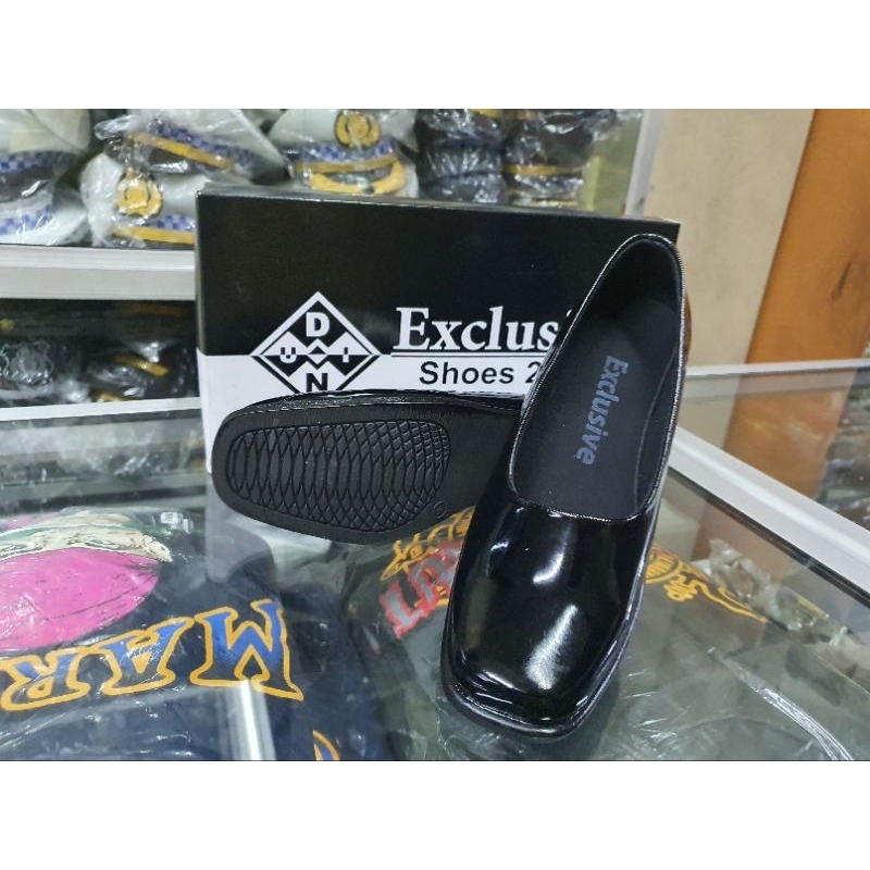 Sepatu Pdh Polwan Lux 3 Cm  | Sepatu Pdh Polwan Kilap | Sepatu Slop Polwan 3 Cm | sepatu pdh Securit