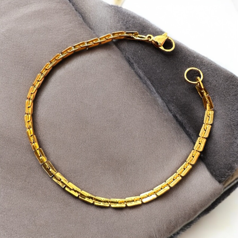COD gelang tangan titanium model silet gold untuk wanita keren