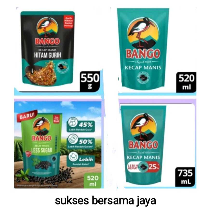 

Bango Kecap Manis | Kecap Manis Hitam Gurih | 1000g/735ml, 720g/520/550ml