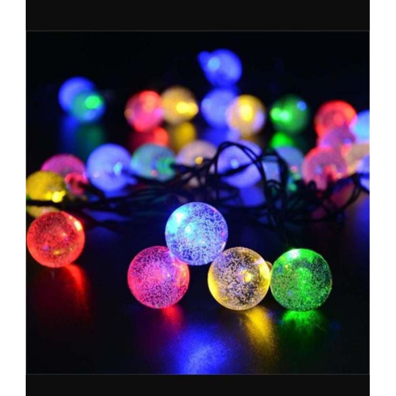 CRYSTAL LAMPU NATAL HIAS / LAMPU TUMBLR LED RAINBOW MOTIF BOLA CRYSTAL