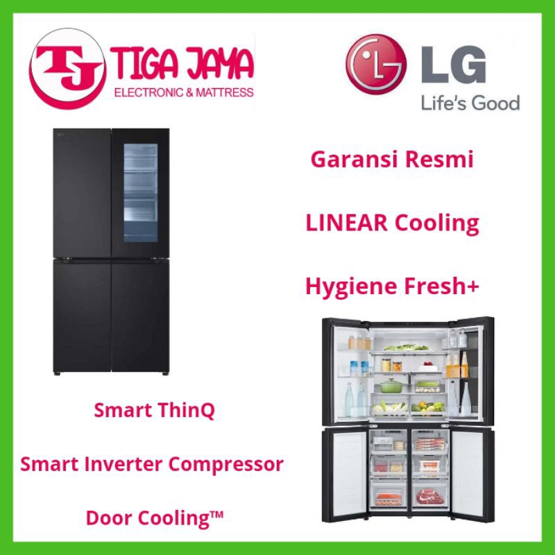LG GCV22FFQMB KULKAS MULTIDOOR SIDE BY SIDE 458 LITER LG SMART THINQ LG GC V22FFQMB GC-V22FFQMB