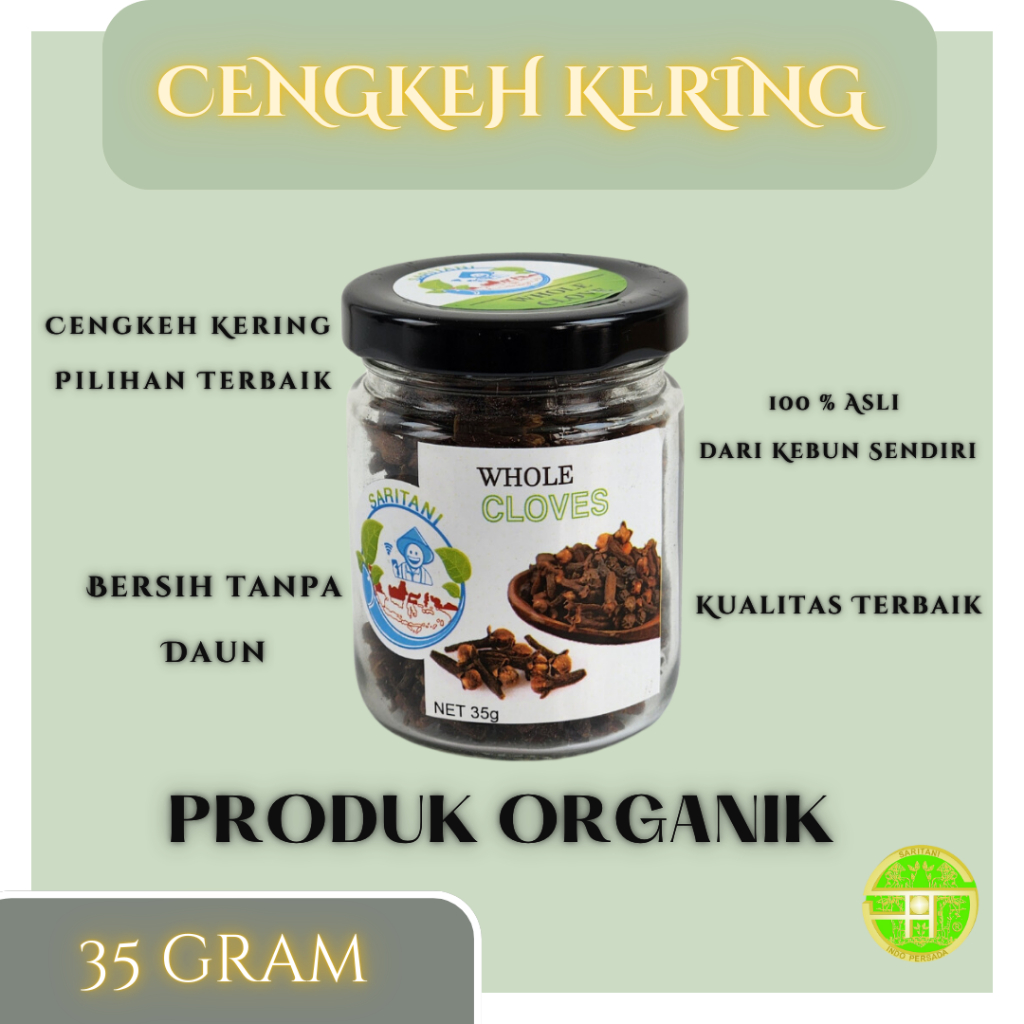 

Cengkeh Kering Utuh Quality Rempah Tradisional Berat 35gram JAR