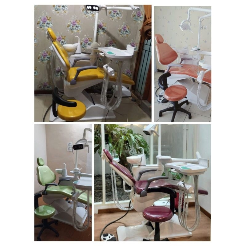 DENTAL UNIT + COMPRESSOR 34 Liter bulat Oilles Silent Dental Chair BARU FULL ELEKTRIK DTC 325