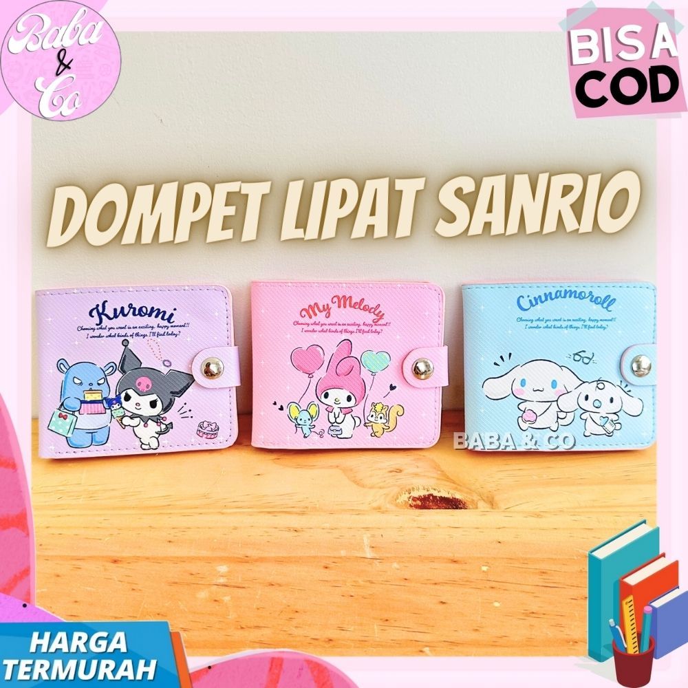 DOMPET LIPAT SANRIO DOMPET ANAK SANRIO MELODY KUROMI CINNAMOROLL LUCU UNIK DOMPET LIPAT ANAK SANRIO